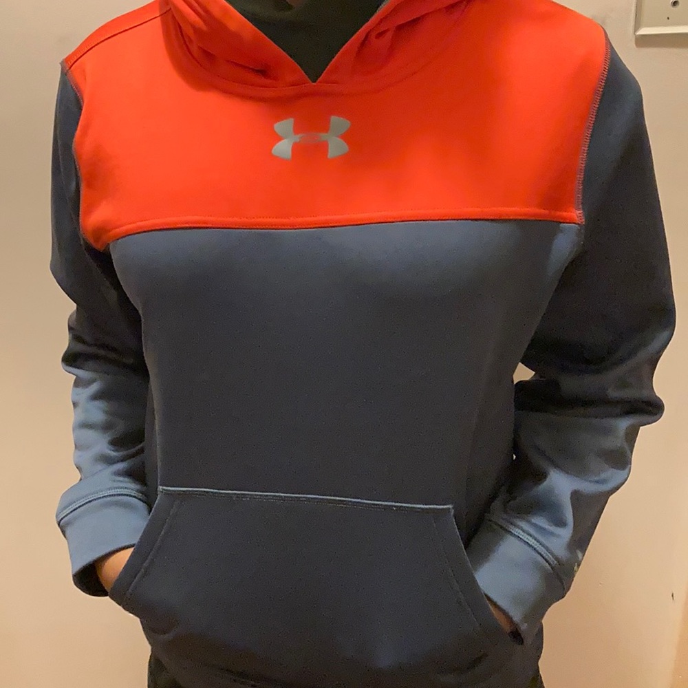 Under armour  hoodie YLG/JG/, orange and grey